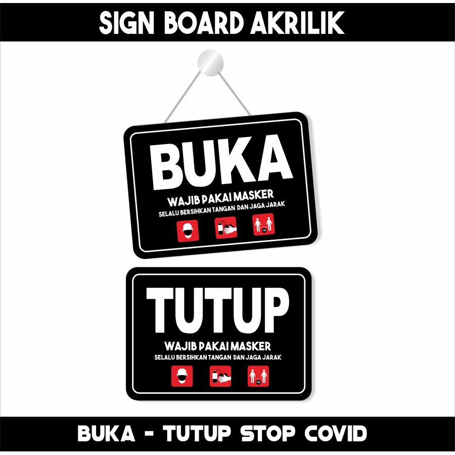 

Papan Open Closed Sign Board Akrilik - Merah