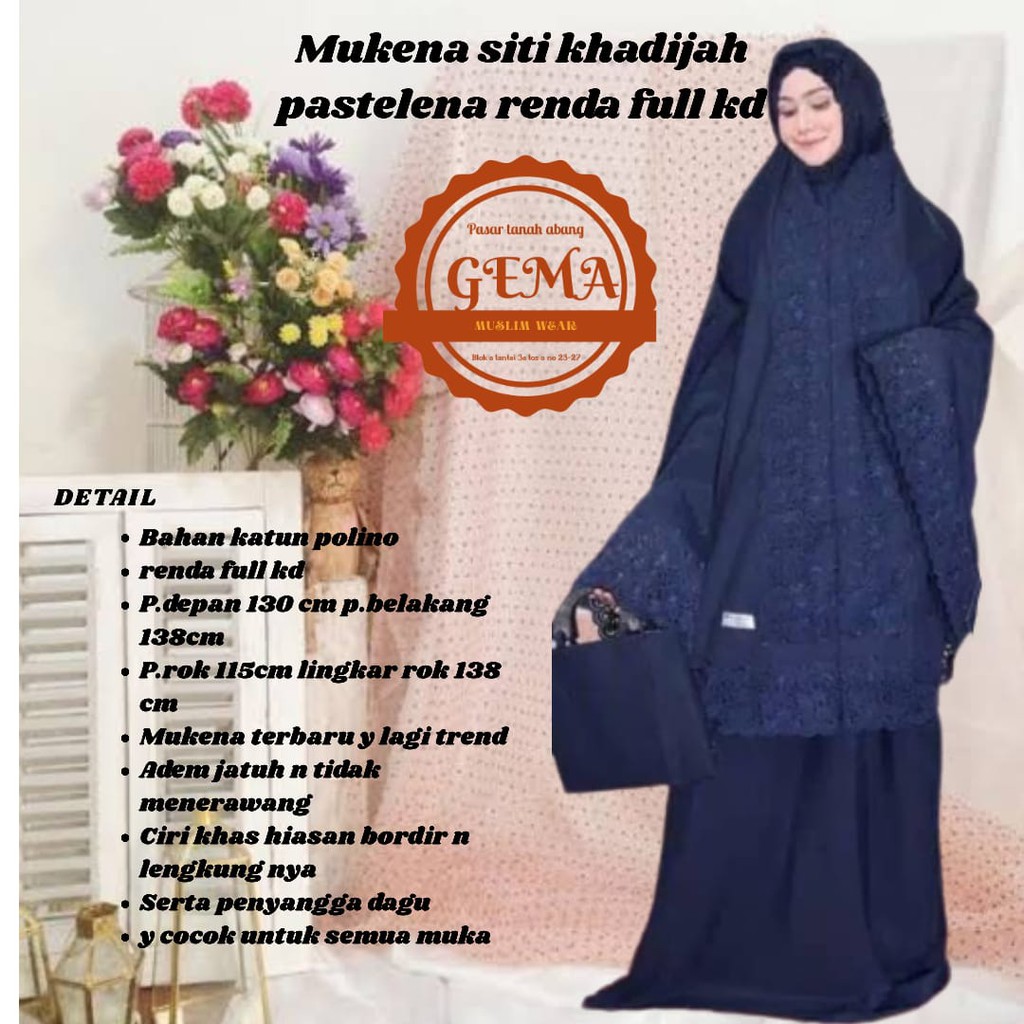 mukena siti khadijah jumbo kd full pastelena