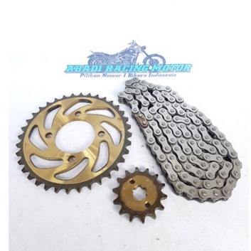 Gear gir ger set smash shogun gold HARD TEBAL 428H-100 GIR GOLD 14T 35T