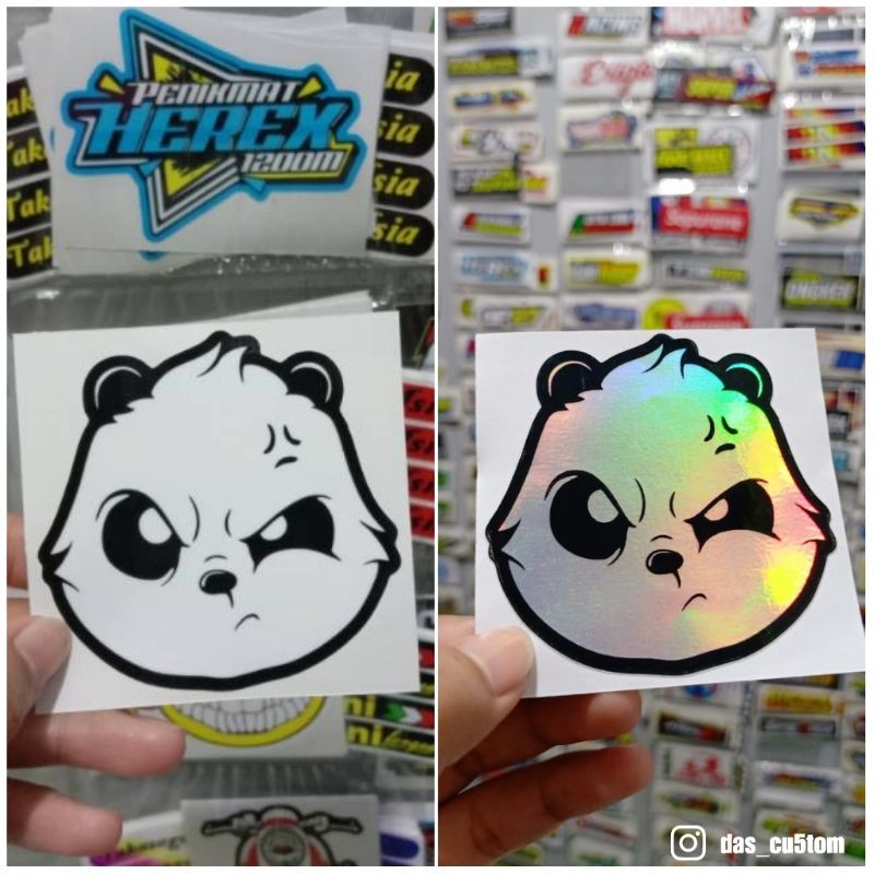 Sticker / stiker printing ANIMASI PANDA / stiker brand distro