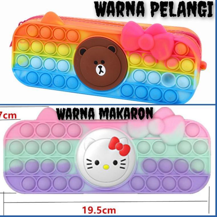 

o47➦ KOTAK PENSIL POP IT KARAKTER KOTAK PENSIL POP IT PELANGI DAN MAKARON