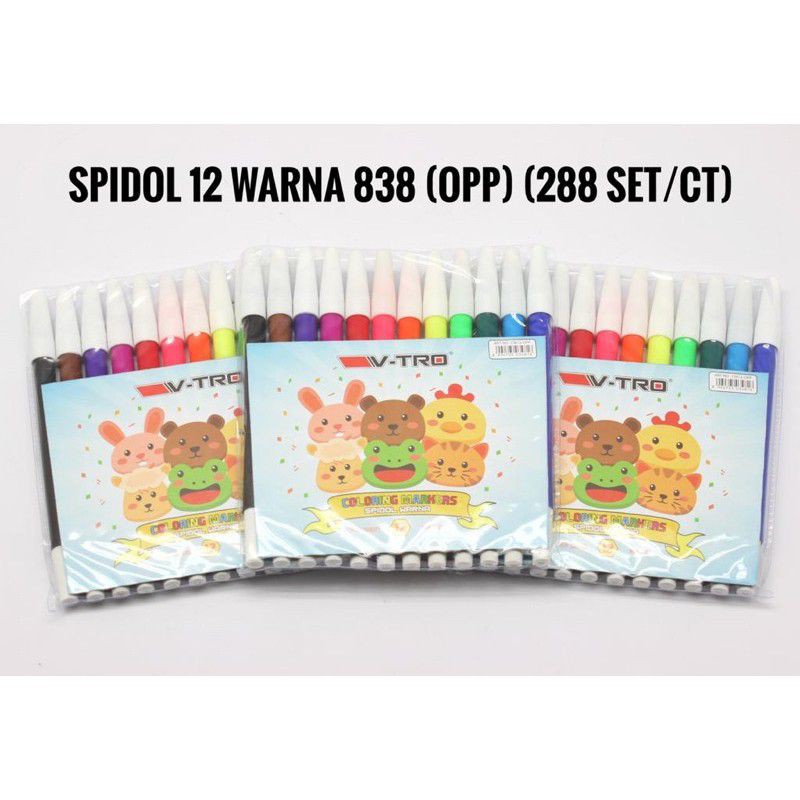 

Spidol set. 12 warna murah meria