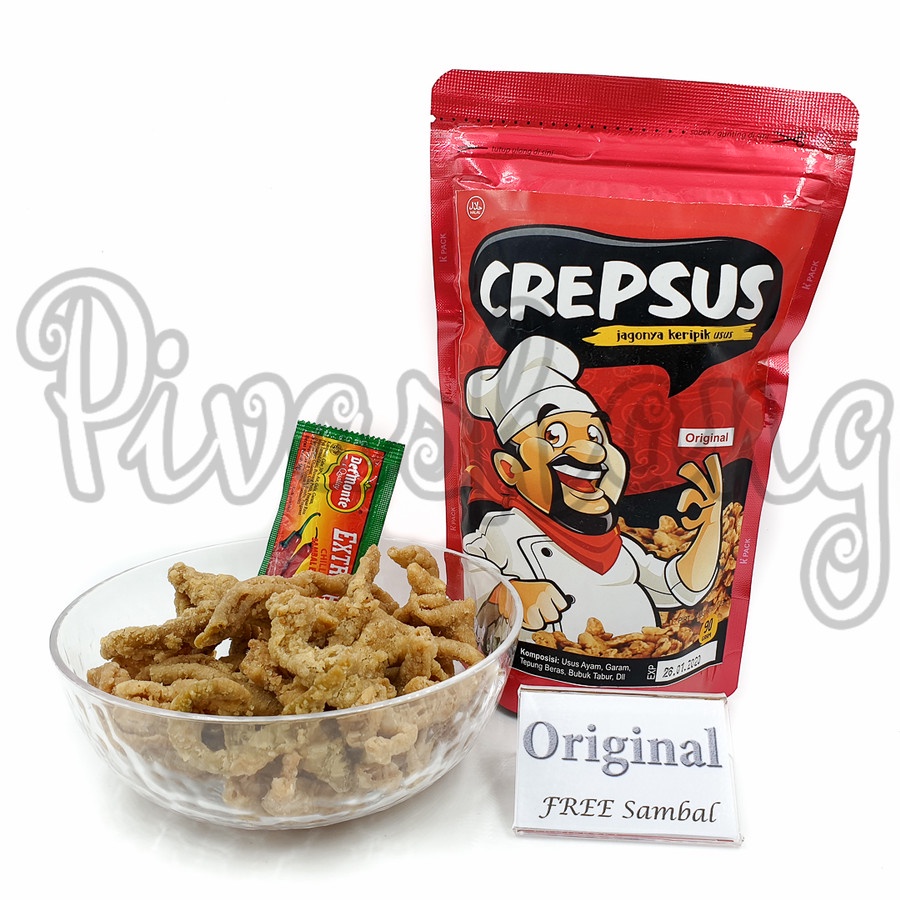 

Kripik Usus Crepsus Keripik Kekinian Free Saos Sambal & Bubble Wrap - Original