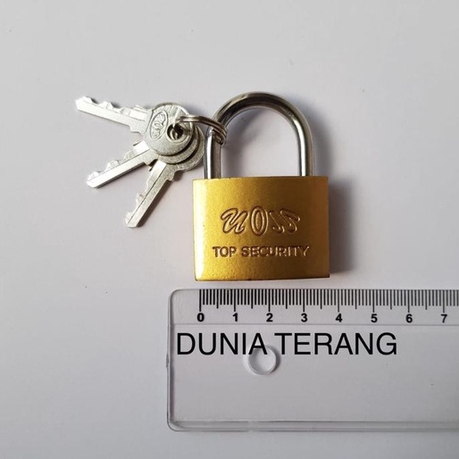 Gembok Besi CAT KUNING VION 38mm kotakan - Gembok Koper Tas Laci Pintu Lemari  - Kunci Gantung Kotak Suara -  Yellow Iron Padlock 38mm