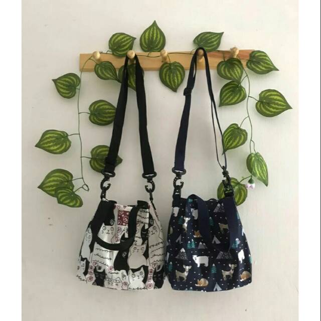 SlingBag Kanvas Mini Handbag Kanvas Mini Tas Selempang wanita kanvas