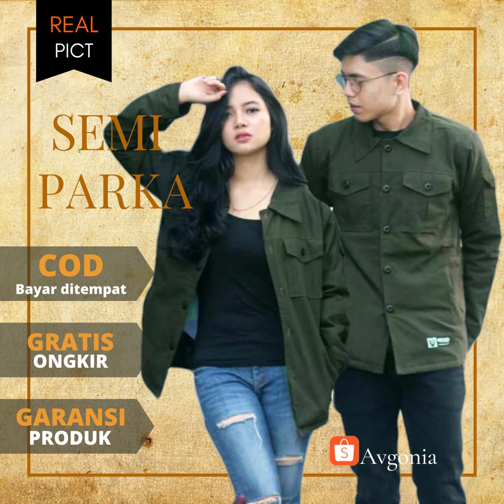 Jaket Couple Pasangan Terbaru Semi Parka Pria Wanita