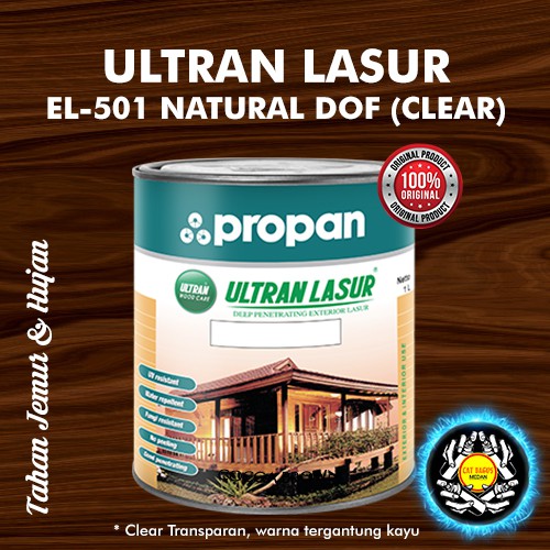 CAT PROPAN EXTERIOR ULTRAN LASUR EL-501 NATURAL DOF DOFF CLEAR POLITUR VERNIS KAYU LUAR MEDAN BINJAI