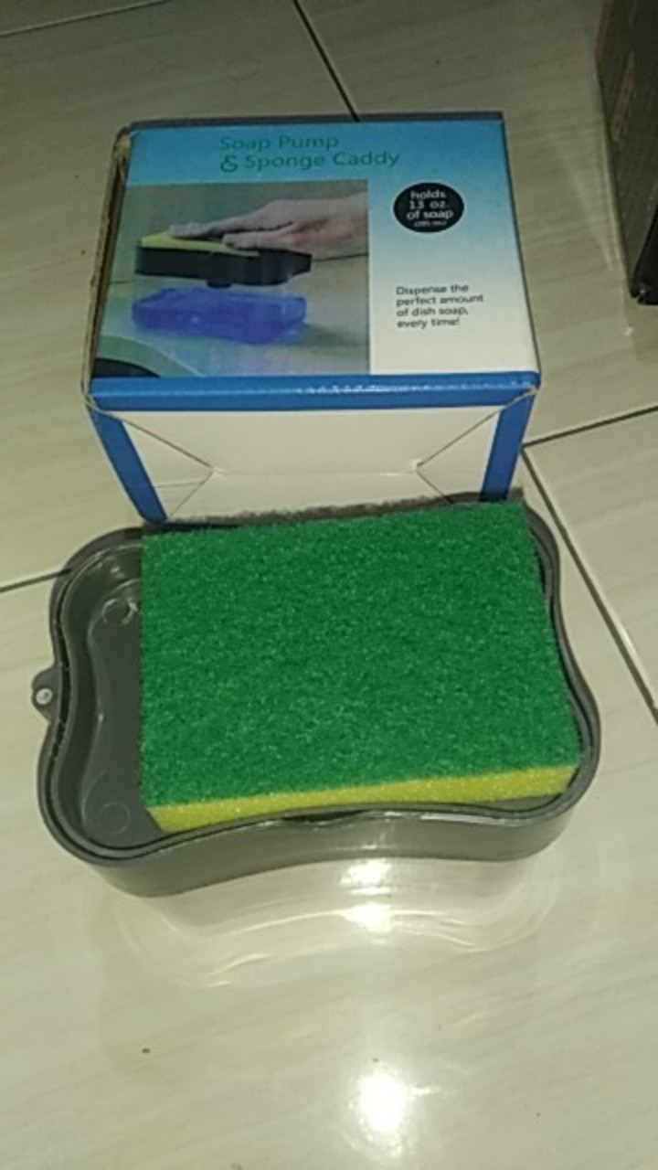 Dispenser Sabun Cuci Piring Busa Sponge / Soap Pump Sponge Caddy