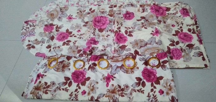Terlaris Grosir Gorden Smokering Homemade Motif Brown Flower Ukuran 120x220