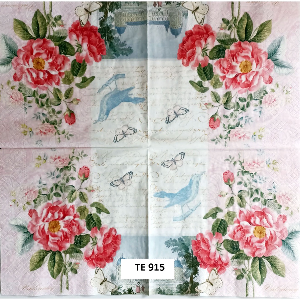 Tisu  Napkin Kerajinan  Decoupage Eropah 33X33 CM TE 915 TTS