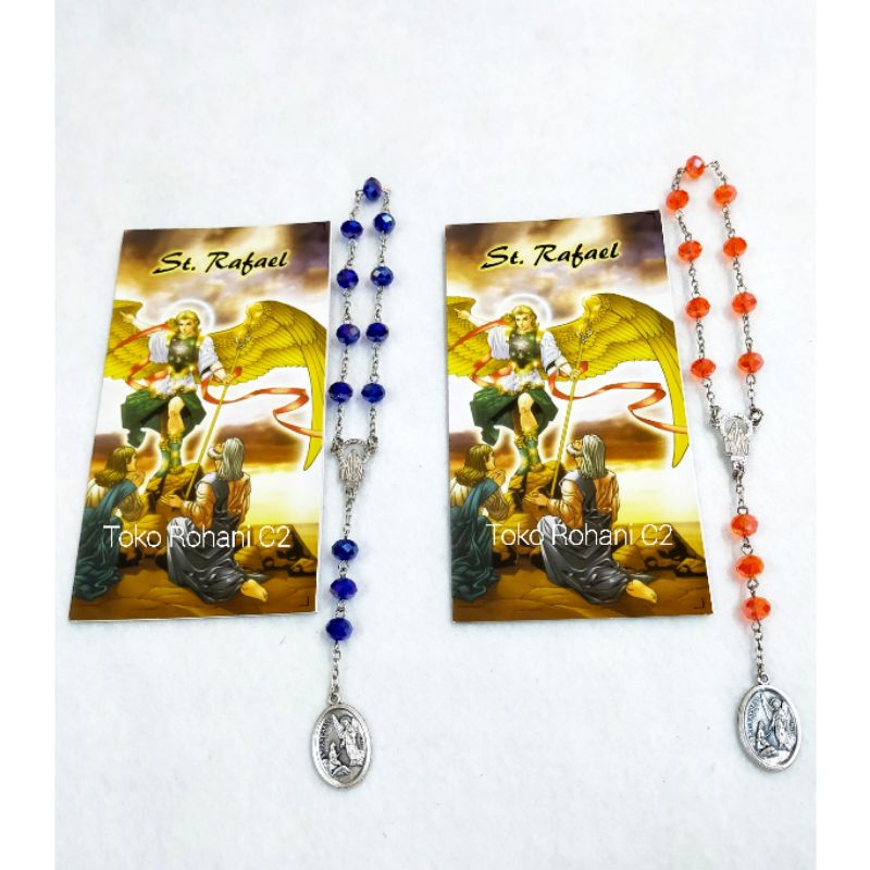 Rosario Santo Rafael 6mm (Rosario + Kartu Santo Rafael) - Rosario Santo Rafael
