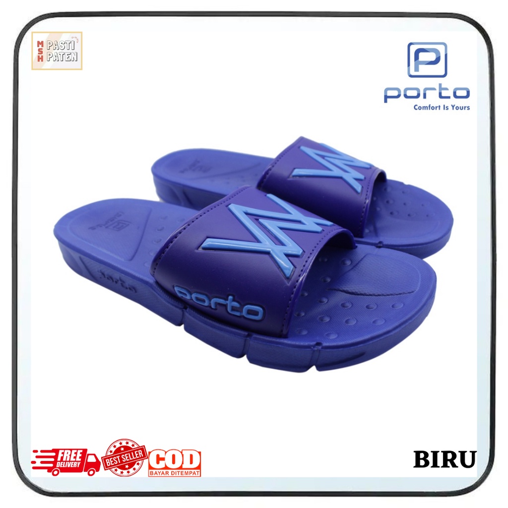 Sandal kasual pria model selop terbaru ori porto 1015m ukuran 39-44 bisa cod