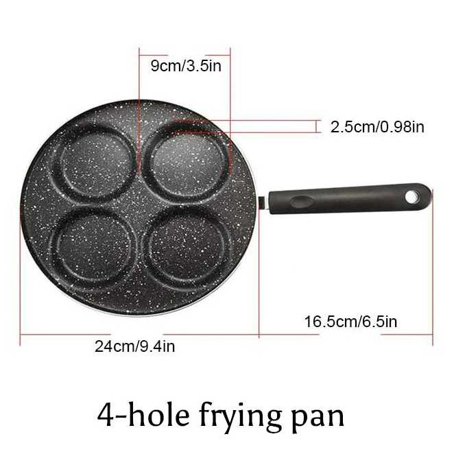 Egg Pan Wajan Teflon Telur Anti Lengket 4 Lubang Panci Penggorengan Telur Mata Sapi Omelet Egg Fyring Pan Non Stick 4 Holes