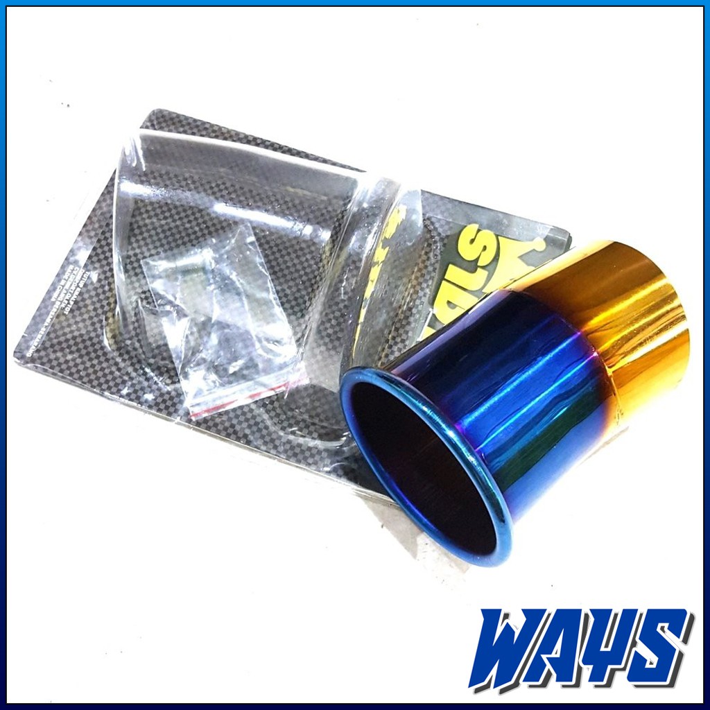 [P040] Corong Tutup Cover Ujung Knalpot Twotone Blue XXX Thailand Variasi Motor Matic