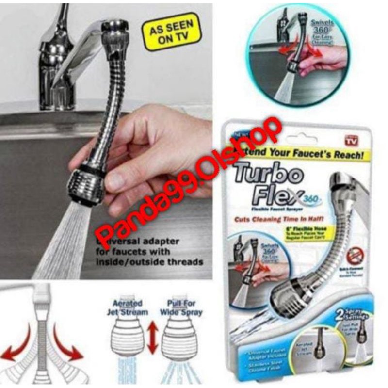 Turbo Flex 360 Flexible Faucet Sprayer/Kepala Keran Wastafel/Alat Rumah Tangga