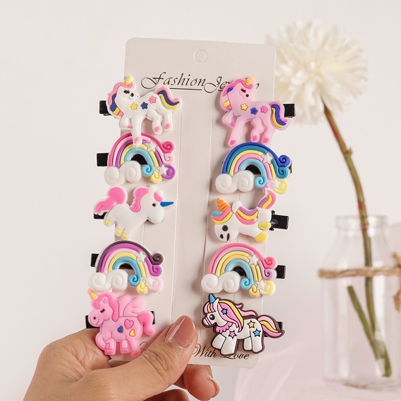 JEPITAN RAMBUT ANAK UNICORN PONY JEPIT RAMBUT ANAK KOREA HAIRCLIP BANDANA HAIRTIE IKAT RAMBUT KARAKT