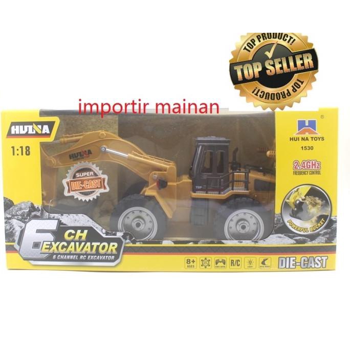 HUINA 1530 rc diecast alat berat konstruksi rc excavator 6ch metal