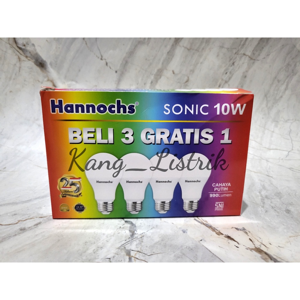 Lampu LED Paket Hannochs Sonic 10 Watt Beli 3 Gratis 1