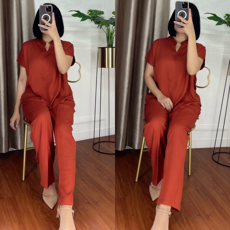 ONE SET TWILL PIYAMA SET TWILL/PAJAMAS/DAILY ONE SET/SETELAN / SETCEL / KEMEJA RAYON / RAYON TWILL-LILO TWILL