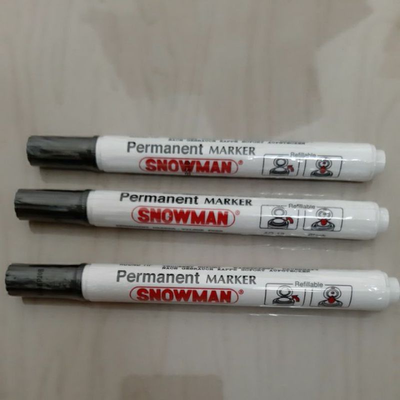 

(1pcs) Spidol Permanent Marker SNOWMAN Hitam AG-12