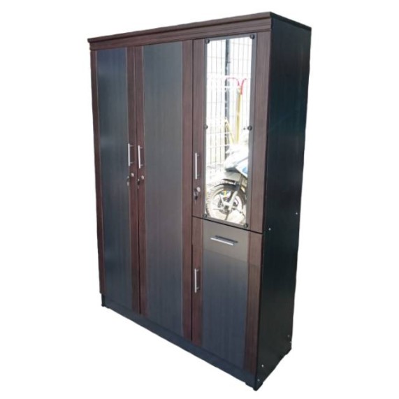 LEMARI MINIMALIS 3 PINTU CERMIN