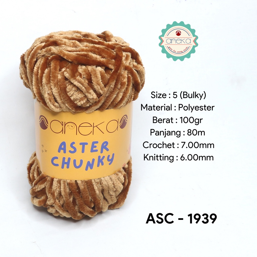 Benang Rajut Bludru Aster CHUNKY / Velvet Knitting Yarn - 1939