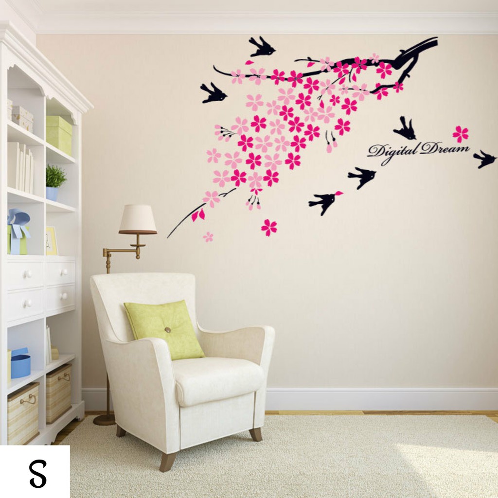 Reliza Wall Sticker Bunga Sakura Flower Matahari Lily Stiker Dinding LDR33