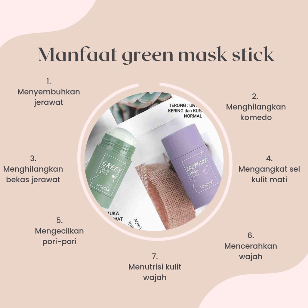 MEIDIAN GREEN STICK MASK ORIGINAL/Masker wajah