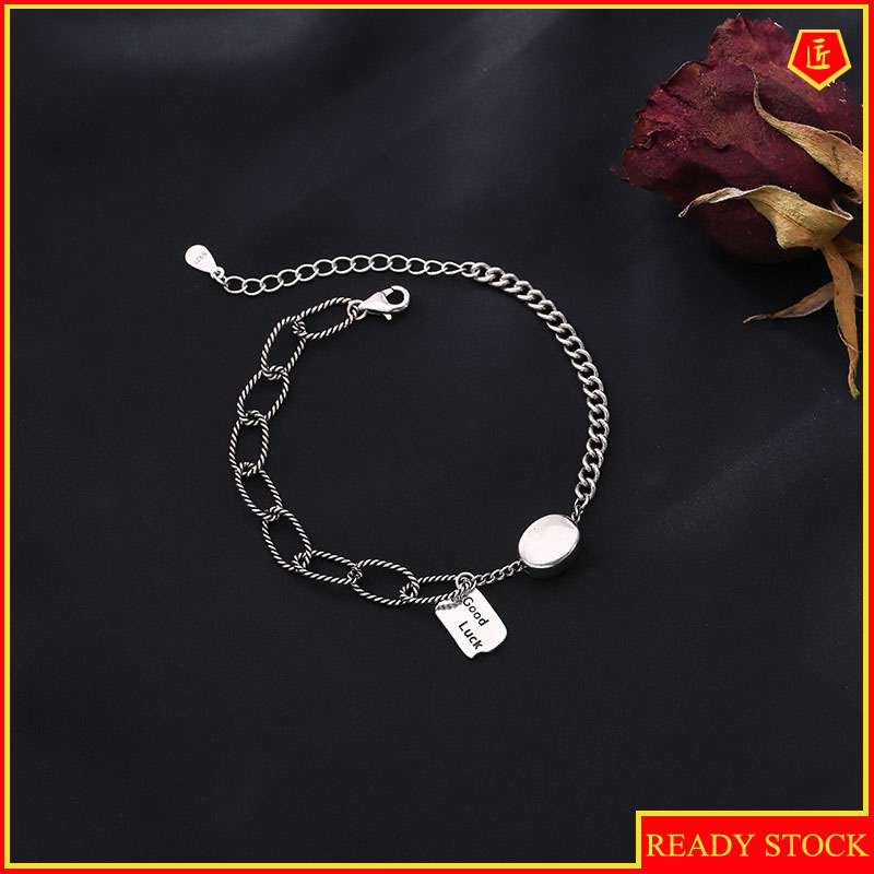 [Ready Stock]Fashion Personality Silver Plated Lucky Bracelet Vintage Bracelet