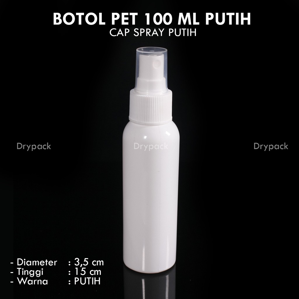 Botol PET 100 ML Putih Spray