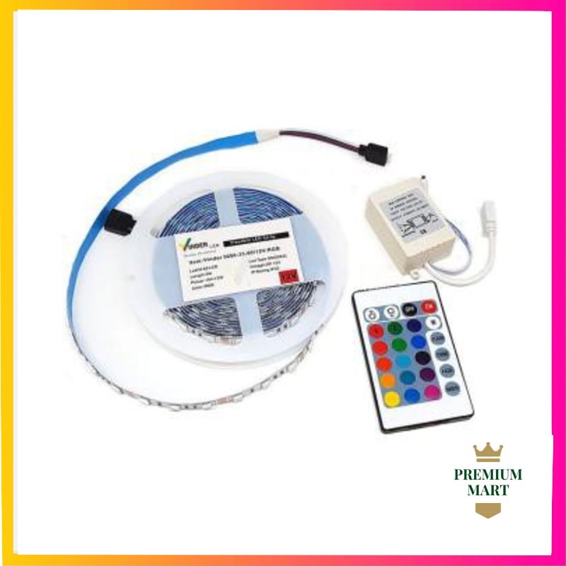 Lampu led strip rgb warna warni tipe 5050RGB / lampu strip 3528rgb set komplit [pm]