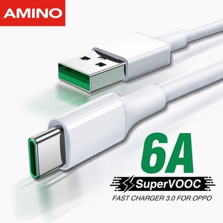 AMINO Untuk OPPO Kabel Data 6A USB TO TYPE - C Kabel Fast Charging Quick Charger / Support VOOC 1.0 / 2.0 / 3.0 / 4.0 / SuperVOOC / SuperVOOC 2.0 1M OP60