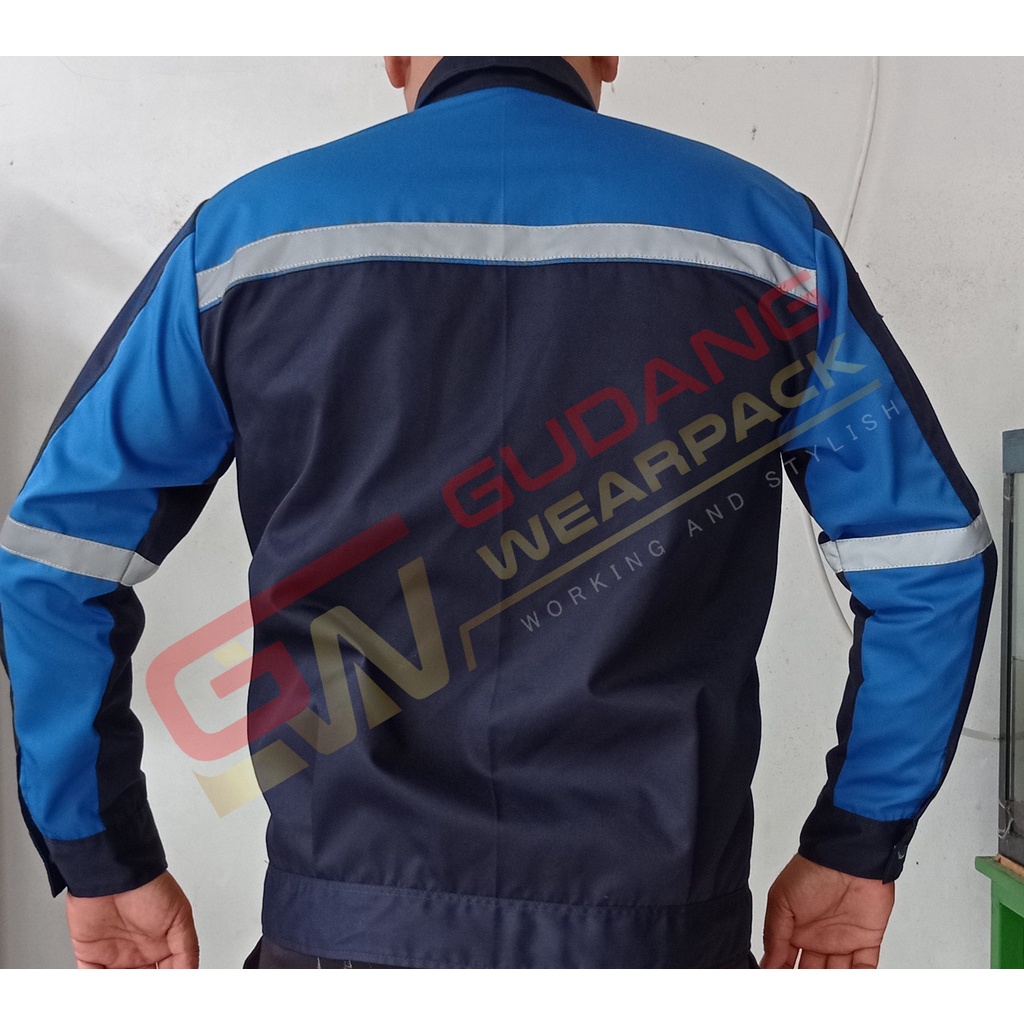 Gudang Wearpack - Baju Kerja Seragam Proyek Warna Dongker - Biru Bca