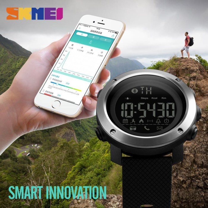 Murah! Skmei Jam Tangan Olahraga Smartwatch Bluetooth