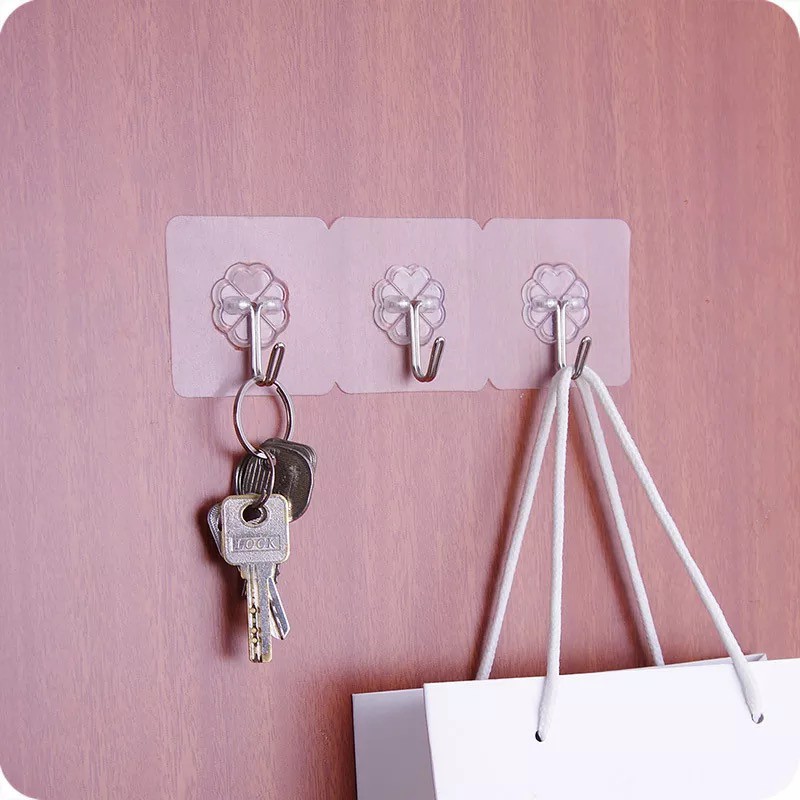Hanger Dinding / Tempelan Dinding Hook Tempelan Dinding Perekat Model Transparan