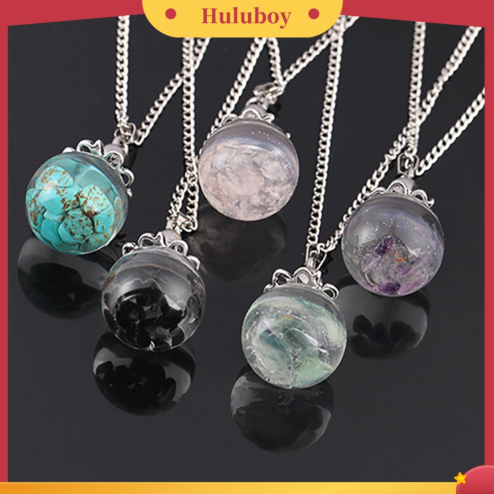 Hu Hu Hu Hu Hu Alat Bantu Pasang Kacamata♡ Kalung Rantai Dengan Liontin Bola Kaca Gurita Hias Batu Turquoise Imitasi Untuk Wanita