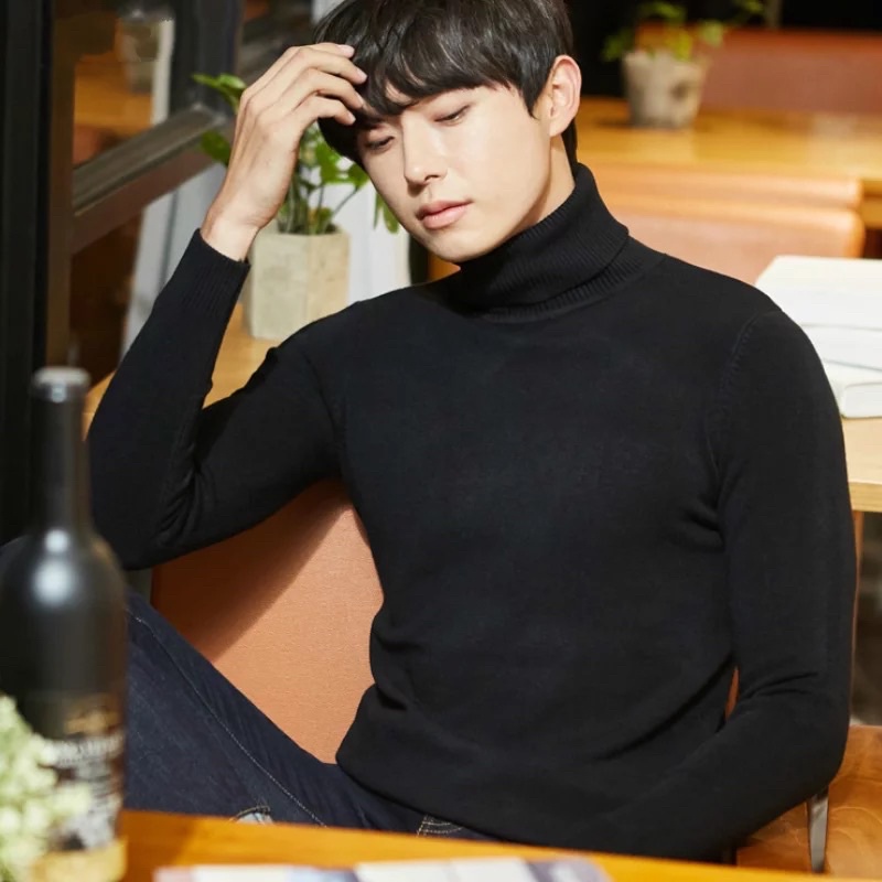 Sweater Turtleneck Pria Rajut  Halterneck Sweater Pria