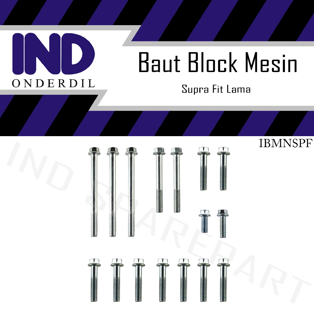 Baut-Baud Block-Blok Mesin-Crankcase Kiri-Kanan Supra Fit Lama-Old