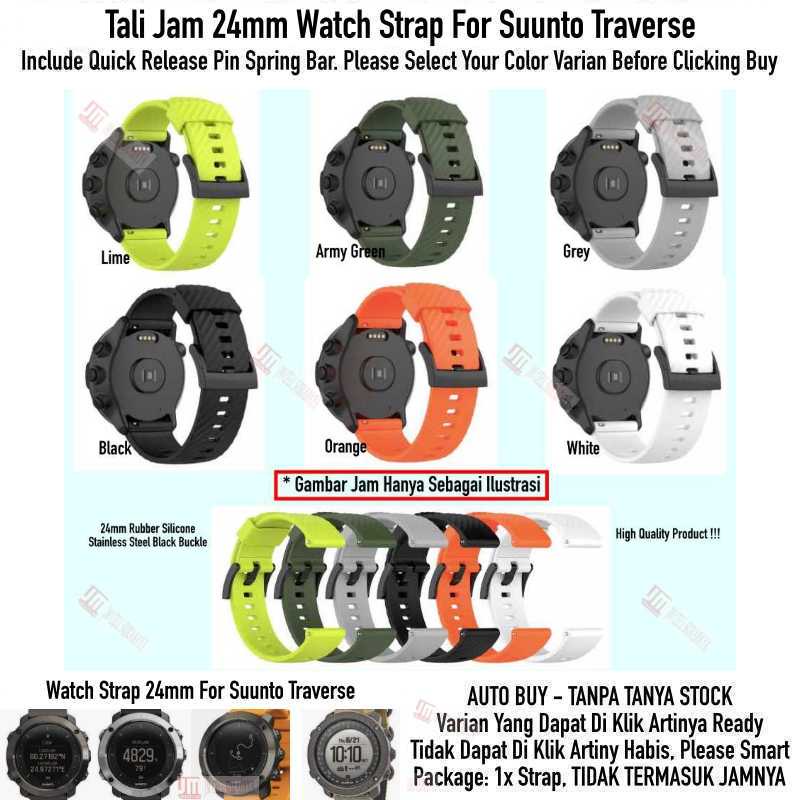 MS7 Watch Strap Suunto Traverse - Tali Jam Tangan 24mm Rubber Silikon Sporty