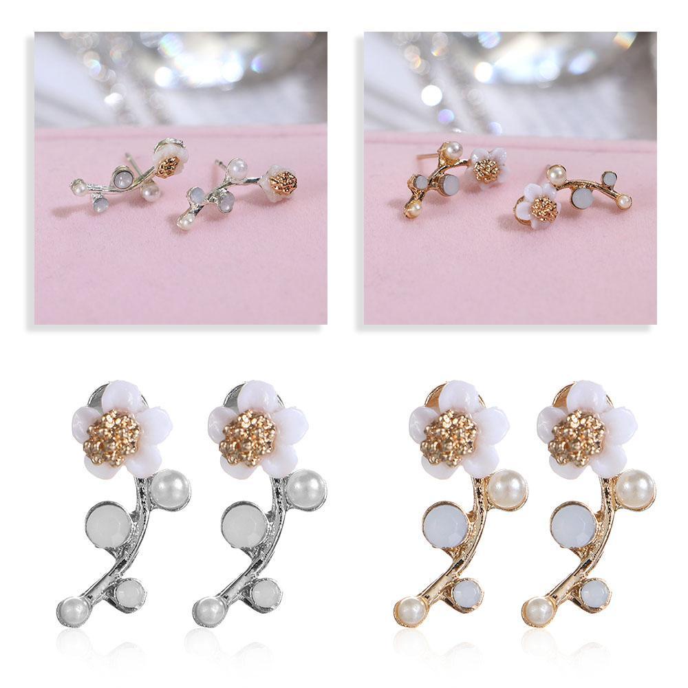 Lily Bunga Telinga Pejantan Elegan Fashion Perhiasan Pesta Wanita Gadis Sederhana Shell Stud Earrings