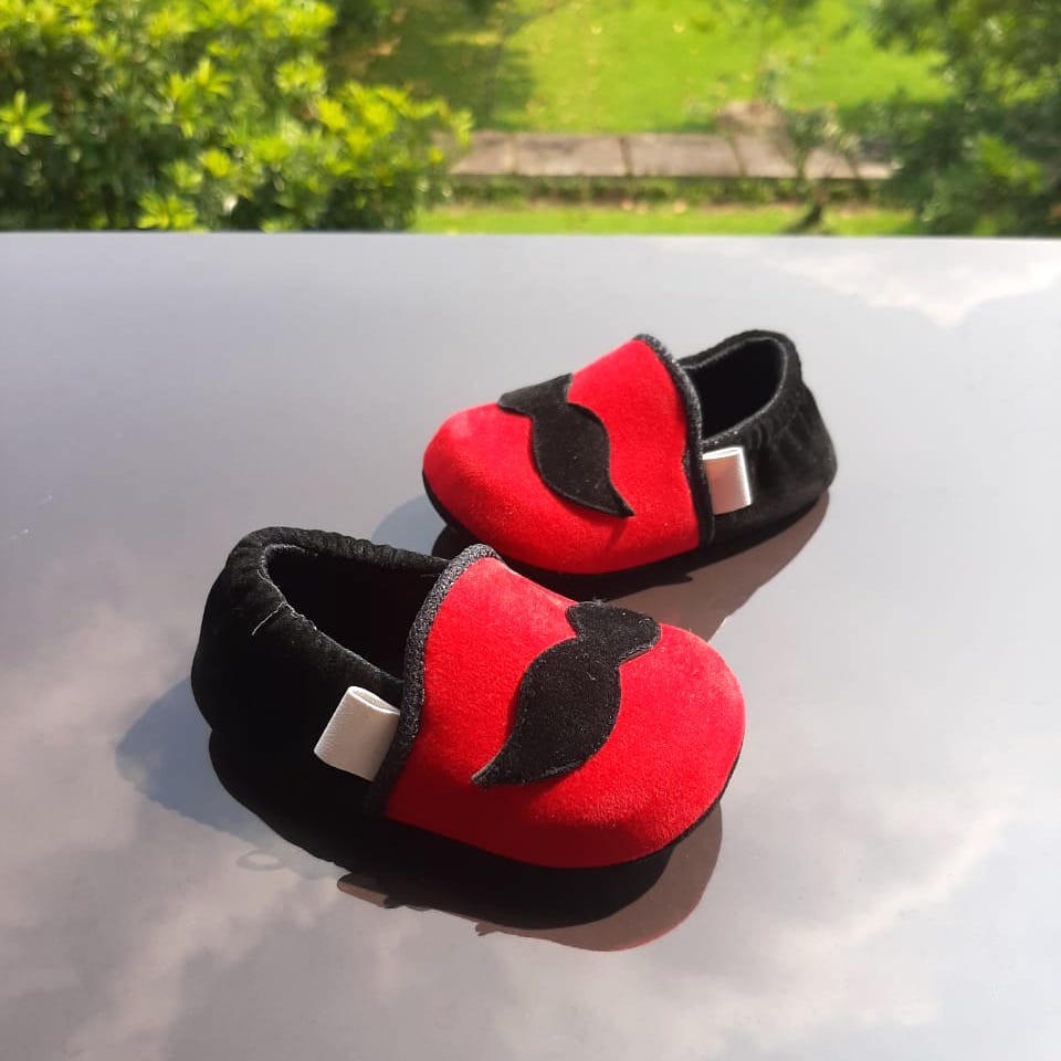 VINANDOZ PRL06 Sepatu Bayi Prewalker Newborn anak 1_11 bulan - Motif kumis