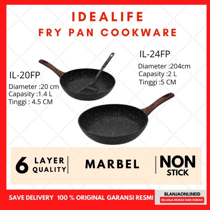 √DISCOUNT IDEALIFE FRYPAN MARBLE IL - 24FP