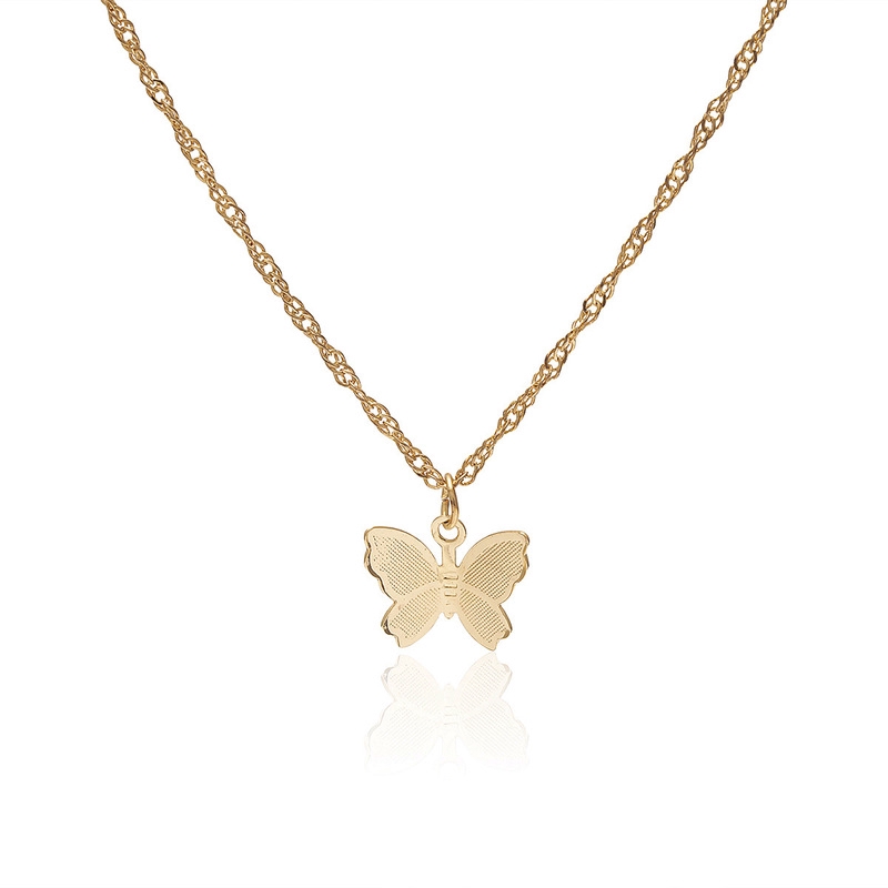 [ Women Elegant Butterfly Pendant Necklaces ] [ Lady Retro Charm Clavicle Necklace ] [ Girls Personality Chain Necklace ]