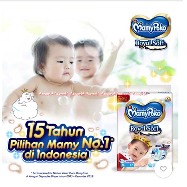 Mamypoko Royal Soft Dry L62 Popok Bayi Perekat Mamy Poko Tape Large L 62 pcs Mamipoko Mami Poko Diaper Bayi Anak