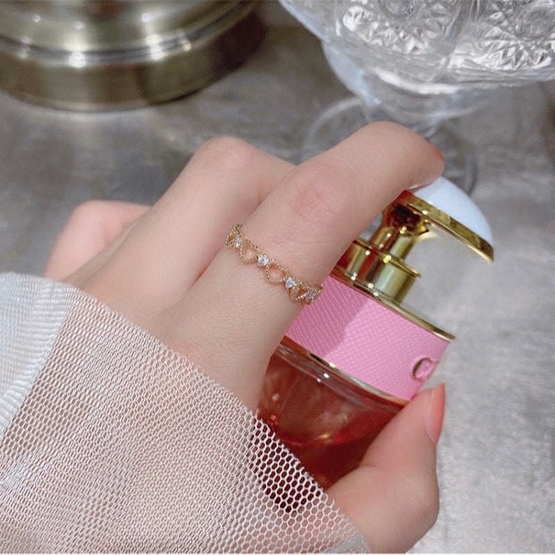 Cincin Bentuk Hati Aksen Berlian Untuk Wanita