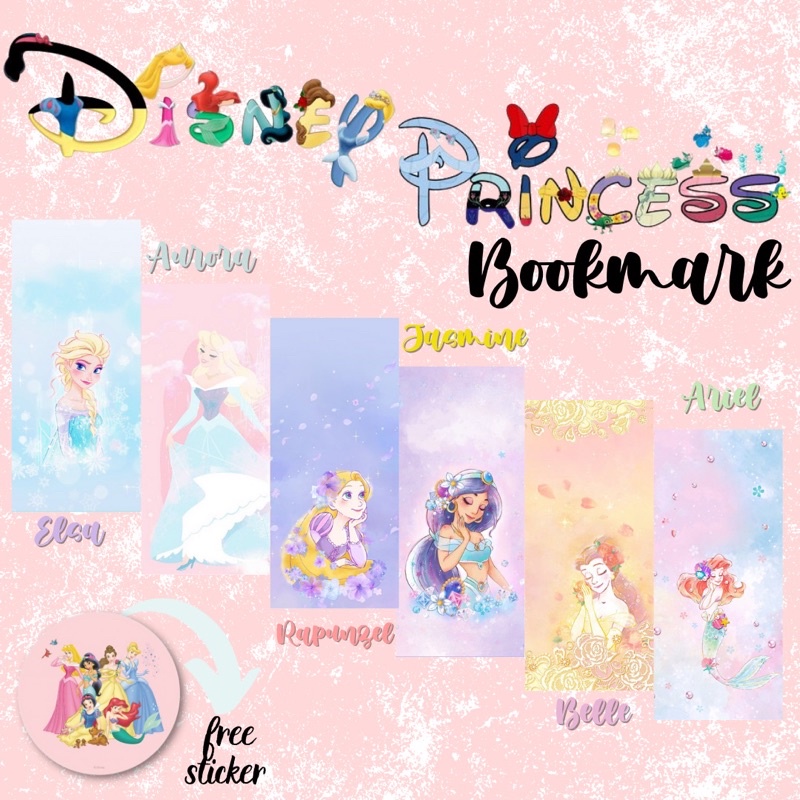 PEMBATAS BUKU DISNEY PRINCESS || DISNEY PRINCESS BOOKMARK || 6 PCS || aesthetic