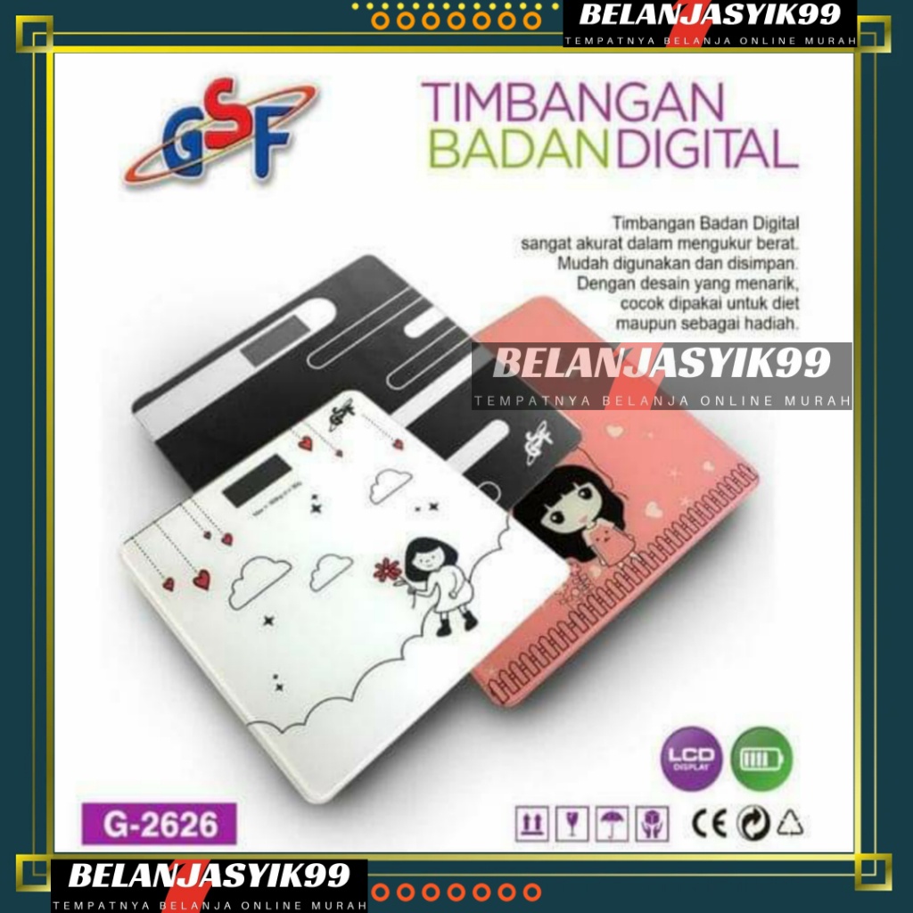 TIMBANGAN BADAN DIGITAL MAX 180 KG / TIMBANGAN BADAN DIGITAL 2626 / TIMBANGAN DIGITAL GSF G-2626/ GSF G 2626 / GSF 2626