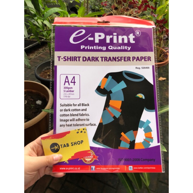 EPRINT DARK  T SHIRT TRANSFER  PAPER  KERTAS  FOTO Shopee 