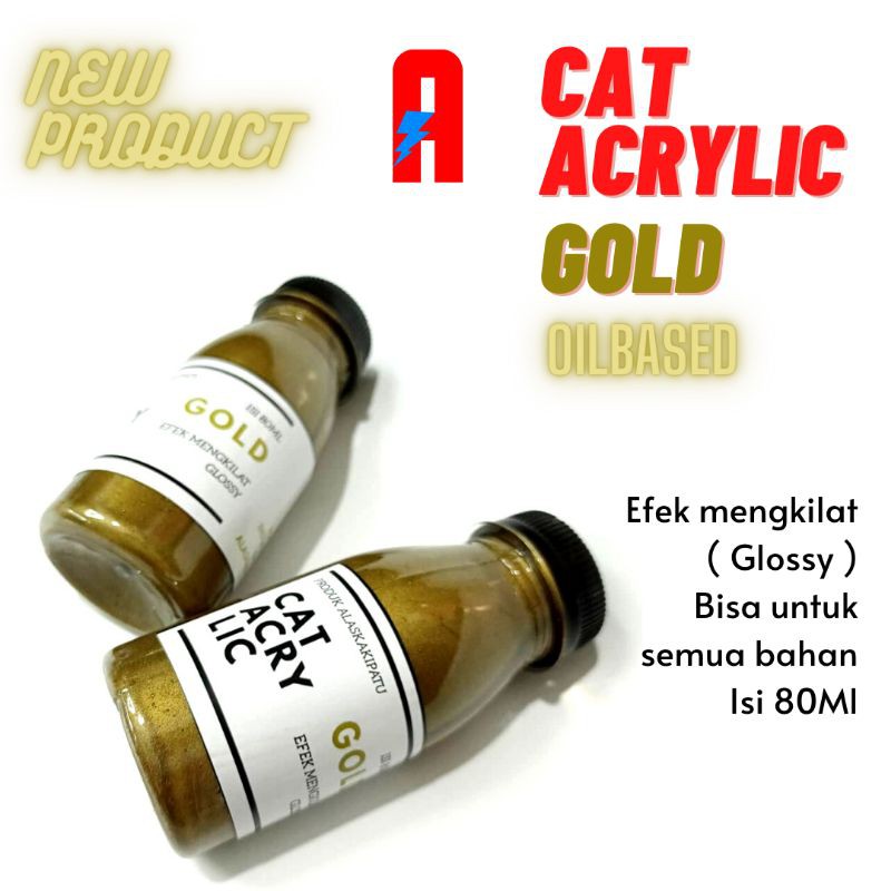 Cat sepatu acrylic warna Gold Mengkilat oilbased 80ml