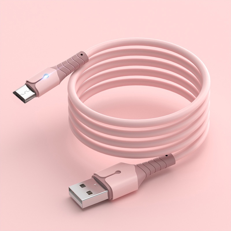 Kabel Data / Charger Usb Bahan Silikon Dengan Lampu Untuk Iphone / Ipad / Airpods - olo